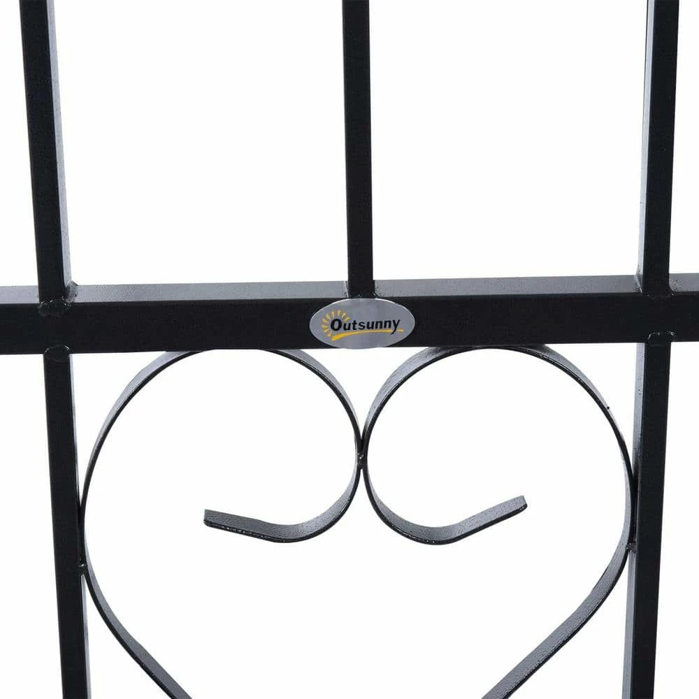 Outsunny 83 in.L x 20 in.W x 81 in.H Decorative Metal Backyard Garden Arch w/ 2-Side Planter Boxes & Decorative Vine/Rose Archway 4 Outsunny 83 in.L x 20 in.W x 81 in.H Decorative Metal Backyard Garden Arch w/ 2-Side Planter Boxes & Decorative Vine/Rose Archway - Image 4