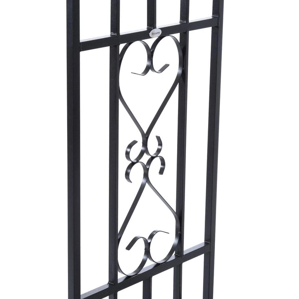 Outsunny 83 in.L x 20 in.W x 81 in.H Decorative Metal Backyard Garden Arch w/ 2-Side Planter Boxes & Decorative Vine/Rose Archway 2 Outsunny 83 in.L x 20 in.W x 81 in.H Decorative Metal Backyard Garden Arch w/ 2-Side Planter Boxes & Decorative Vine/Rose Archway - Image 2