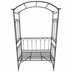 Outsunny 80 in. H x 19.75 in. W Steel Arched Garden Arbor with Sitting Bench Seat, Black 9 Outsunny 80 in. H x 19.75 in. W Steel Arched Garden Arbor with Sitting Bench Seat, Black -Online Orchards store black outsunny arbors 84b 245 4f 1000