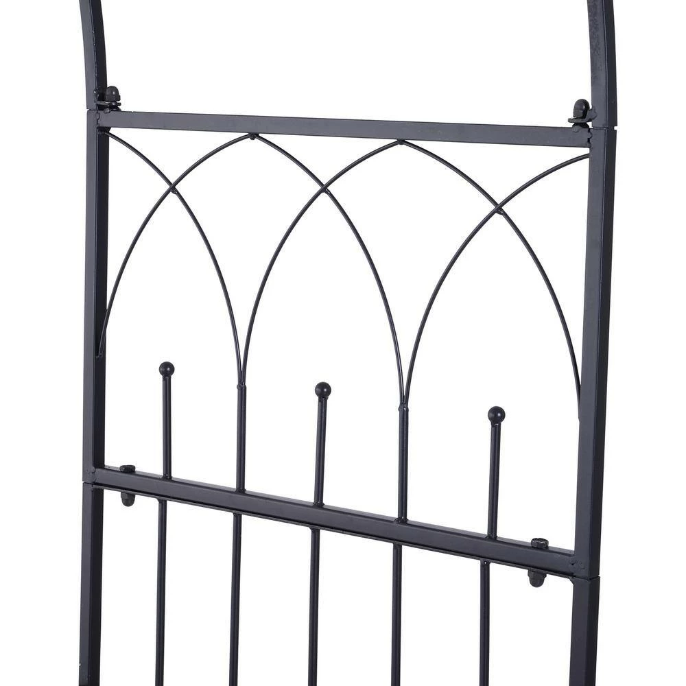 Outsunny 80 in. H x 23.25 in. W Steel Arched Arbor with Bench Seat, Black 4 Outsunny 80 in. H x 23.25 in. W Steel Arched Arbor with Bench Seat, Black - Image 4