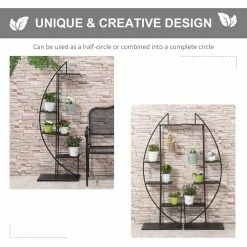 Outsunny Black 5 Tier Iron Plant Stand Half Moon Shape (2-Pack) 9 Outsunny Black 5 Tier Iron Plant Stand Half Moon Shape (2-Pack) -Online Orchards store black outsunny plant stands 845 745bk 4f 1000