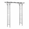 Outsunny 82 in. Decorate Metal Garden Trellis Arch for Backyard Celebrations with Beautiful Square Design and Rose Arch Black