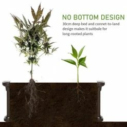 Outsunny Brown Plastic Raise Garden Bed Kit with Easy Assembly 8 Outsunny Brown Plastic Raise Garden Bed Kit with Easy Assembly -Online Orchards store brown outsunny raised planter boxes 845 346v01bn 1f 1000