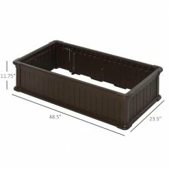 Outsunny Brown Plastic Raise Garden Bed Kit with Easy Assembly 7 Outsunny Brown Plastic Raise Garden Bed Kit with Easy Assembly -Online Orchards store brown outsunny raised planter boxes 845 346v01bn 4f 1000