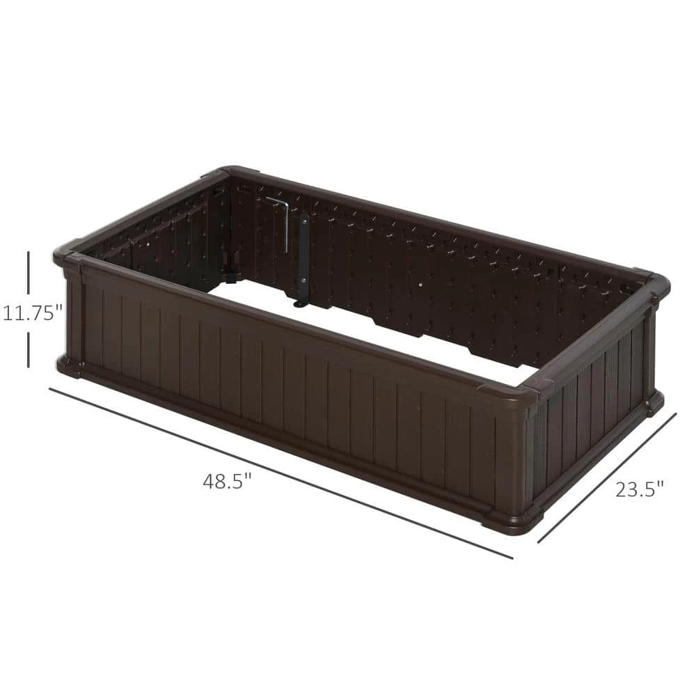 Outsunny Brown Plastic Raise Garden Bed Kit with Easy Assembly 3 Outsunny Brown Plastic Raise Garden Bed Kit with Easy Assembly - Image 3