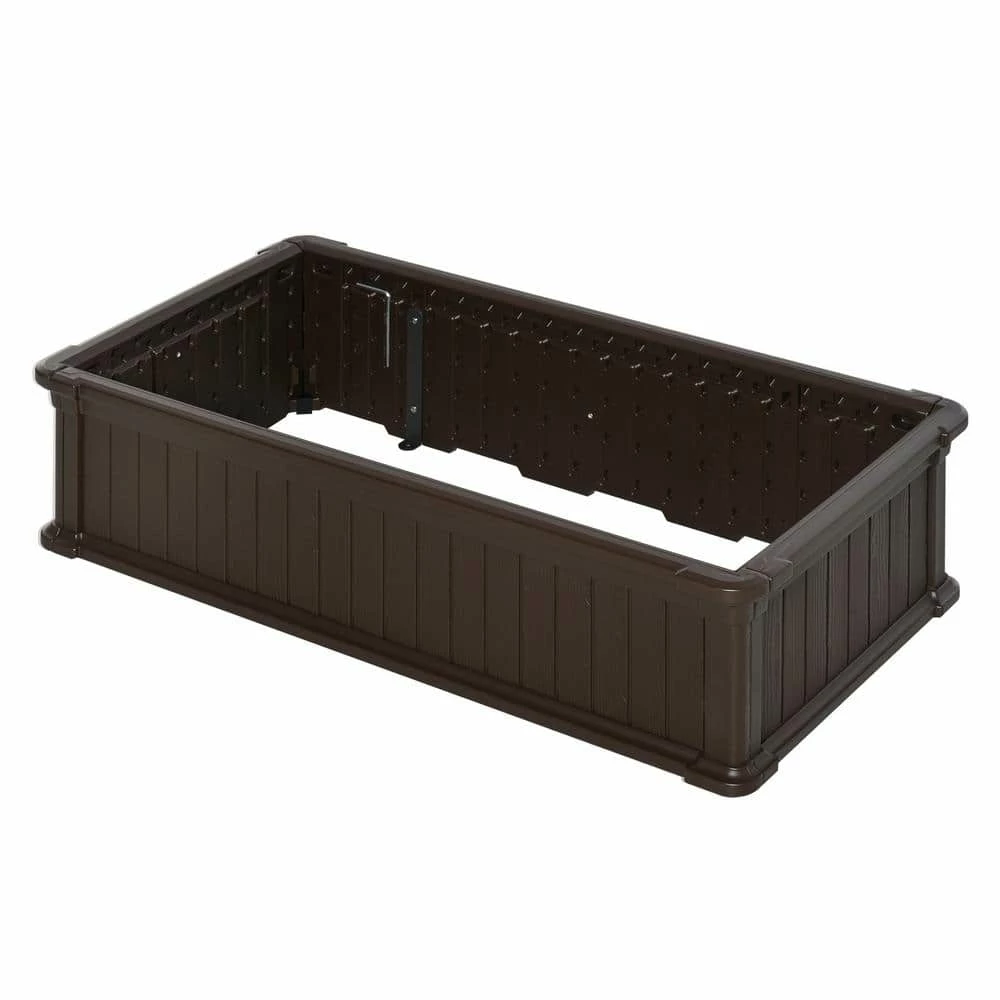 Outsunny Brown Plastic Raise Garden Bed Kit with Easy Assembly 1 Outsunny Brown Plastic Raise Garden Bed Kit with Easy Assembly