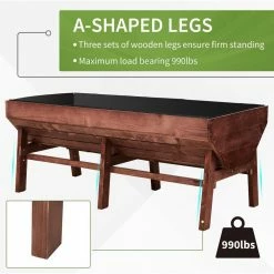 Outsunny 70 in. Brown Wooden Raised Garden Bed, High Weight Capacity Planter Box -Online Orchards store brown outsunny raised planter boxes 845 477 1f 1000