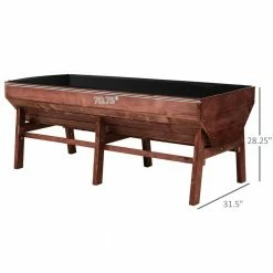 Outsunny 70 in. Brown Wooden Raised Garden Bed, High Weight Capacity Planter Box -Online Orchards store brown outsunny raised planter boxes 845 477 4f 1000