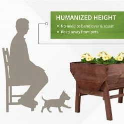 Outsunny 70 in. Brown Wooden Raised Garden Bed, High Weight Capacity Planter Box -Online Orchards store brown outsunny raised planter boxes 845 477 fa 1000