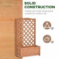 Outsunny 28 in. x 11 in. x 46 in. Brown Wood Raised Garden Bed with Trellis 8 Outsunny 28 in. x 11 in. x 46 in. Brown Wood Raised Garden Bed with Trellis -Online Orchards store brown outsunny raised planter boxes 845 635 1f 1000