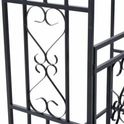 Outsunny 45 in. x 20 in. x 81 in. Steel Metal Decorative Backyard Arch Arbor with Double Swinging Gate and Modern Vine Arch 10 Outsunny 45 in. x 20 in. x 81 in. Steel Metal Decorative Backyard Arch Arbor with Double Swinging Gate and Modern Vine Arch -Online Orchards store dark grey outsunny arbors 844 087 4f 1000