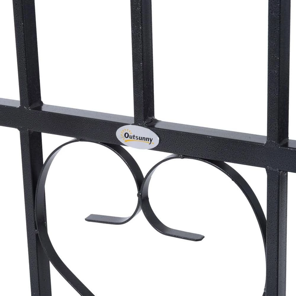 Outsunny 45 in. x 20 in. x 81 in. Steel Metal Decorative Backyard Arch Arbor with Double Swinging Gate and Modern Vine Arch 2 Outsunny 45 in. x 20 in. x 81 in. Steel Metal Decorative Backyard Arch Arbor with Double Swinging Gate and Modern Vine Arch - Image 2