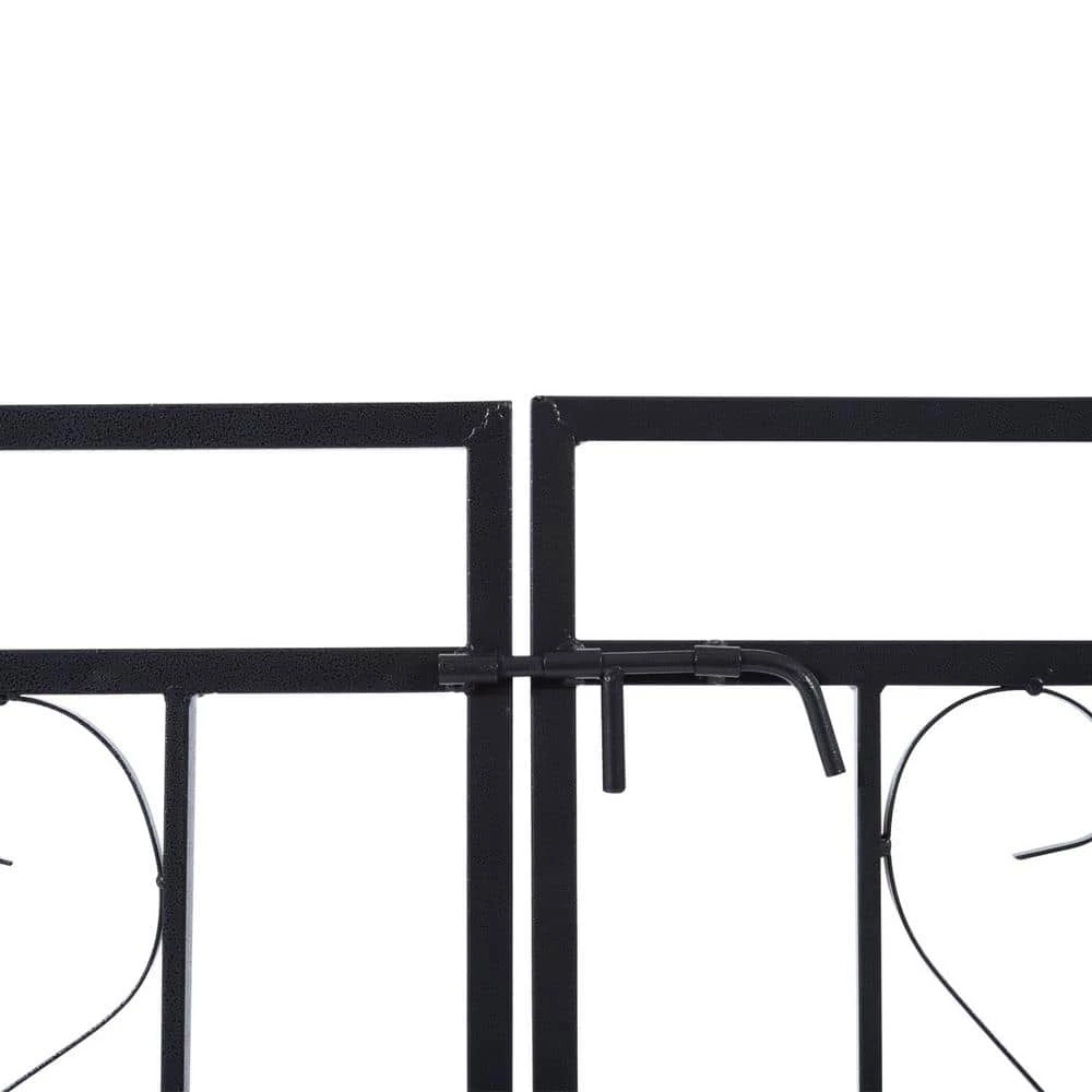 Outsunny 45 in. x 20 in. x 81 in. Steel Metal Decorative Backyard Arch Arbor with Double Swinging Gate and Modern Vine Arch 6 Outsunny 45 in. x 20 in. x 81 in. Steel Metal Decorative Backyard Arch Arbor with Double Swinging Gate and Modern Vine Arch - Image 6
