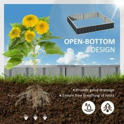 Outsunny Dark Grey Metal Raised Garden Bed, DIY Large Steel Planter Box -Online Orchards store dark grey outsunny raised planter boxes 845 644cg 4f 1000