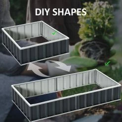 Outsunny 69 in. x 36 in.Dark Grey Metal Raised Garden Bed, DIY Large Steel Planter Box 11 Outsunny 69 in. x 36 in.Dark Grey Metal Raised Garden Bed, DIY Large Steel Planter Box -Online Orchards store dark grey outsunny raised planter boxes 845 674cg 44 1000