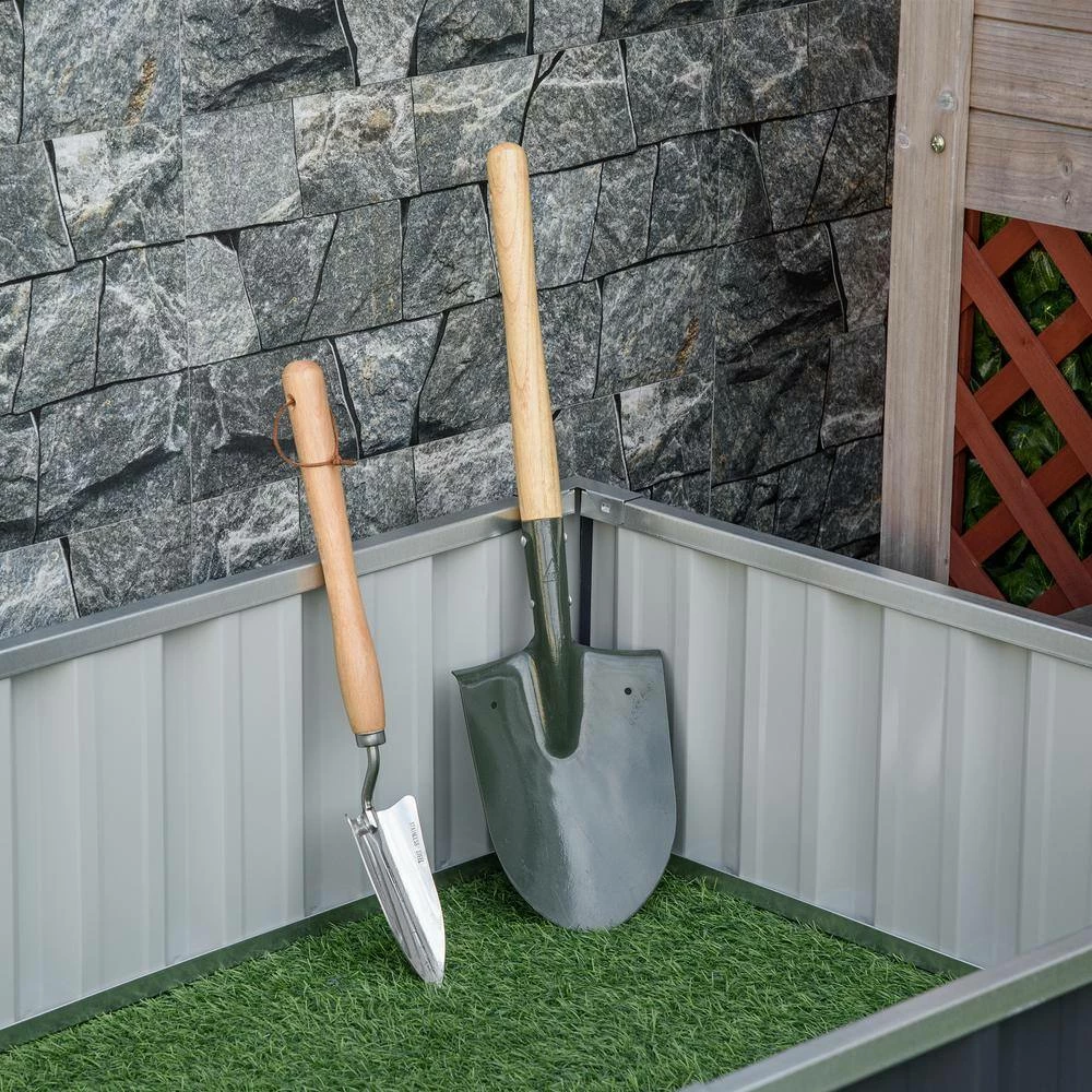 Outsunny 69 in. x 36 in.Dark Grey Metal Raised Garden Bed, DIY Large Steel Planter Box 7 Outsunny 69 in. x 36 in.Dark Grey Metal Raised Garden Bed, DIY Large Steel Planter Box - Image 7