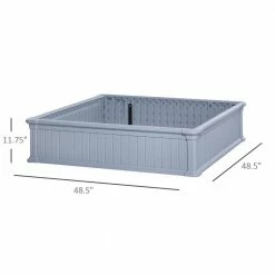 Outsunny Grey Plastic Raise Garden Bed Kit with Easy Assembly -Online Orchards store gray outsunny raised planter boxes 845 347gy 4f 1000