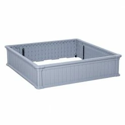 Outsunny Grey Plastic Raise Garden Bed Kit with Easy Assembly