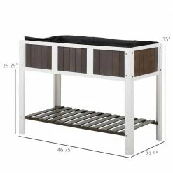 Outsunny 47 in. Gray Wooden Raised Garden Bed with Countryside Design -Online Orchards store gray outsunny raised planter boxes 845 473 4f 1000