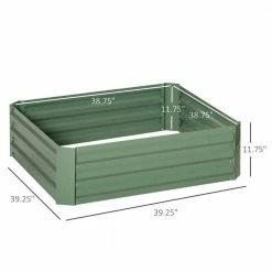 Outsunny 39 in. W x 39 in. D x 12 in. H Green Steel Raised Garden Bed -Online Orchards store green outsunny plant pots 845 517gn 4f 1000