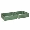 Outsunny 39 in. W x 39 in. D x 12 in. H Green Steel Raised Garden Bed