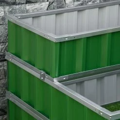 Outsunny 47 in. W x 47 in. D x 25 in. H Green Steel Garden Bed 3-Tier Raised A Pairs of Glove for Backyard -Online Orchards store green outsunny raised planter boxes 845 640gn 44 1000