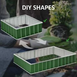 Outsunny Green Metal Raised Garden Bed, DIY Large Steel Planter Box -Online Orchards store green outsunny raised planter boxes 845 644gn 44 1000