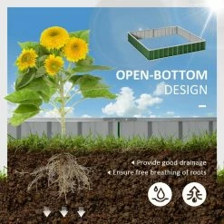 Outsunny Green Metal Raised Garden Bed, DIY Large Steel Planter Box -Online Orchards store green outsunny raised planter boxes 845 644gn 4f 1000