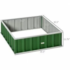 Outsunny Green Metal Raised Garden Bed, Steel Planter Box -Online Orchards store green outsunny raised planter boxes 845 662gn 4f 1000