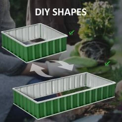 Outsunny 69 in. x 36 in. Green Metal Raised Garden Bed, DIY Large Steel Planter Box -Online Orchards store green outsunny raised planter boxes 845 674gn 44 1000