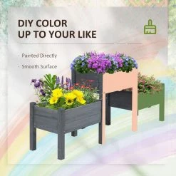 Outsunny 72.5 in. L x 17.75 in. D x 31.5 in. H Fir Wood Raised Garden Bed 10 Outsunny 72.5 in. L x 17.75 in. D x 31.5 in. H Fir Wood Raised Garden Bed -Online Orchards store grey outsunny raised planter boxes 845 545gy 1f 1000
