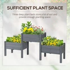 Outsunny 72.5 in. L x 17.75 in. D x 31.5 in. H Fir Wood Raised Garden Bed 11 Outsunny 72.5 in. L x 17.75 in. D x 31.5 in. H Fir Wood Raised Garden Bed -Online Orchards store grey outsunny raised planter boxes 845 545gy 44 1000