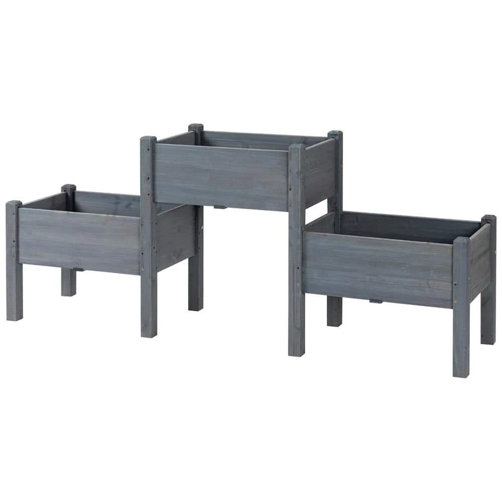 Outsunny 72.5 in. L x 17.75 in. D x 31.5 in. H Fir Wood Raised Garden Bed 1 Outsunny 72.5 in. L x 17.75 in. D x 31.5 in. H Fir Wood Raised Garden Bed