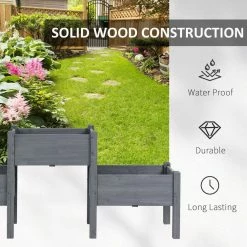 Outsunny 72.5 in. L x 17.75 in. D x 31.5 in. H Fir Wood Raised Garden Bed 12 Outsunny 72.5 in. L x 17.75 in. D x 31.5 in. H Fir Wood Raised Garden Bed -Online Orchards store grey outsunny raised planter boxes 845 545gy fa 1000
