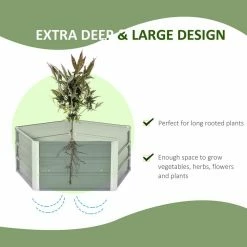 Outsunny Grey Large Garden Bed Metal Planter Box Install Gloves for Backyard -Online Orchards store grey outsunny tomato cages 845 642gy 1f 1000