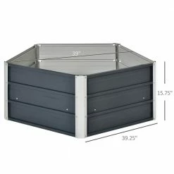 Outsunny Grey Large Garden Bed Metal Planter Box Install Gloves for Backyard -Online Orchards store grey outsunny tomato cages 845 642gy 4f 1000