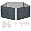 Outsunny Grey Large Garden Bed Metal Planter Box Install Gloves for Backyard