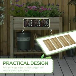 Outsunny Light Green Wood Raised Garden Bed with Legs and Storage Shelf, Elevated Wood Planter Box -Online Orchards store light green outsunny raised planter boxes 845 661 44 1000