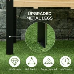 Outsunny 32 in. x 24 in. x 29 in. Wood Raised Garden Bed with Metal Legs -Online Orchards store natural and black outsunny raised planter boxes 845 531 44 1000