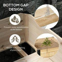 Outsunny 32 in. x 24 in. x 29 in. Wood Raised Garden Bed with Metal Legs -Online Orchards store natural and black outsunny raised planter boxes 845 531 76 1000