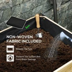 Outsunny 32 in. x 24 in. x 29 in. Wood Raised Garden Bed with Metal Legs -Online Orchards store natural and black outsunny raised planter boxes 845 531 fa 1000