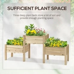 Outsunny Natural Fir Raised Garden Bed with Freestanding Wooden Plant Stand (3-Tier) 11 Outsunny Natural Fir Raised Garden Bed with Freestanding Wooden Plant Stand (3-Tier) -Online Orchards store natural outsunny elevated garden beds 845 545nd 44 1000