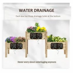Outsunny Natural Fir Raised Garden Bed with Freestanding Wooden Plant Stand (3-Tier) 9 Outsunny Natural Fir Raised Garden Bed with Freestanding Wooden Plant Stand (3-Tier) -Online Orchards store natural outsunny elevated garden beds 845 545nd 4f 1000