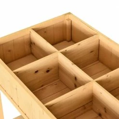 Outsunny Natural Wooden Raised Garden Bed with 8 Slots and Open Shelf -Online Orchards store natural outsunny raised planter boxes 845 238v01 44 1000