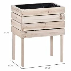 Outsunny Natural Fir Wood Planter Raised Garden Beds Kits 4-Pieces Elevated Garden Beds -Online Orchards store natural outsunny raised planter boxes 845 350 4f 1000