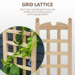 Outsunny Natural Wooden Raised Garden Bed with Trellis Board 8 Outsunny Natural Wooden Raised Garden Bed with Trellis Board -Online Orchards store natural outsunny raised planter boxes 845 389 1f 1000