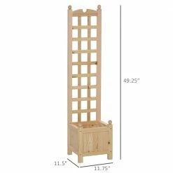 Outsunny Natural Wooden Raised Garden Bed with Trellis Board 7 Outsunny Natural Wooden Raised Garden Bed with Trellis Board -Online Orchards store natural outsunny raised planter boxes 845 389 4f 1000