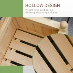 Outsunny Large Depth 24 in. Natural Wooden Raised Garden Bed with Trellis Board -Online Orchards store natural outsunny raised planter boxes 845 389v01 1f 1000