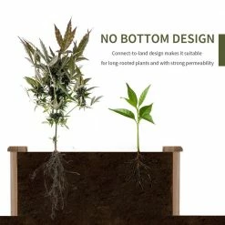 Outsunny 4 ft. x 4 ft. Natural Wooden Raised Garden Bed Planter Box with Segmented Growing Grid -Online Orchards store natural outsunny raised planter boxes 845 481 44 1000