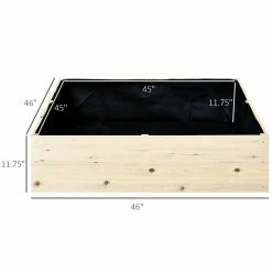 Outsunny 46 in. Fir Wood Raised Garden Bed to Grow Vegetables, Herbs, and Flowers -Online Orchards store natural outsunny raised planter boxes 845 580 4f 1000